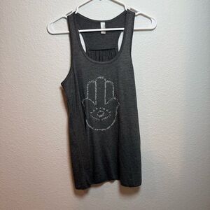 Thread Tank Charcoal Women's Tank Top with Hamsa Design